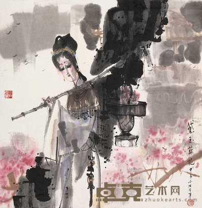 傅小石 1984年作 黛玉葬花 立轴 67.2×65cm